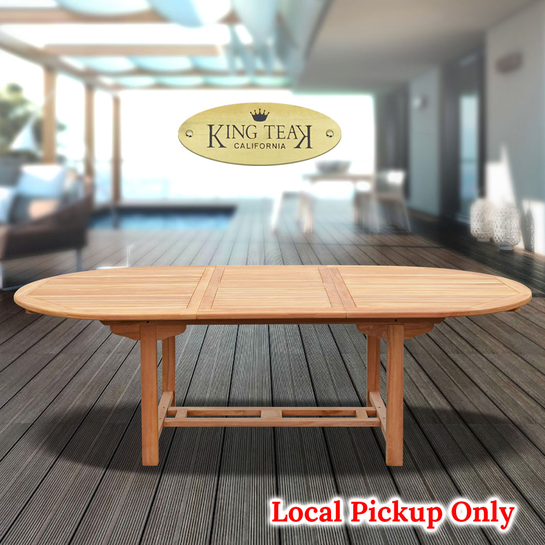 KINGTEAK Outdoor Patio Teak Wood Oval Extending Table  ( Local Pickup Only)