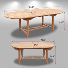 Load image into Gallery viewer, KINGTEAK Outdoor Patio Teak Wood Oval Extending Table  ( Local Pickup Only)
