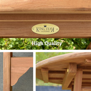 KINGTEAK Teak Wood Folding Outdoor Patio Side Table - 31.5" Round Wooden Table w/X Base, Lawn, Garden, Living Room