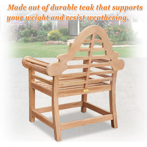 Teak 40" teak  Marlboro Lutyen Outdoor Bench Chair（local pick up）