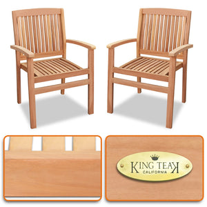 KINGTEAK Golden Teak Outdoor Wood Chairs 2 Piece Solid Teak Wood (Local Pick Up Only)