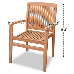 KINGTEAK Golden Teak Outdoor Wood Chairs 2 Piece Solid Teak Wood (Local Pick Up Only)