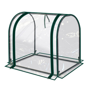 Outdoor Mini Garden Greenhouse for Plants Vegetables Flowers with PVC Cover- 27" H x 21" W x 27" L