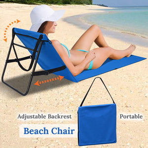 19x57 inch Portable Reclining Lounger Beach Chair