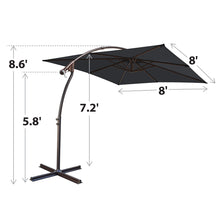 Load image into Gallery viewer, STRONG CAMEL 8.2ft Square Hanging Cantilever Banana Umbrella Canopy Outdoor Sunshade
