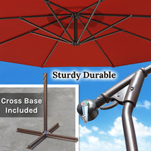 Load image into Gallery viewer, STRONG CAMEL 10&#39; Banana Cantilever Patio Offset Sunshade Hanging Umbrella with Steel Cross Base
