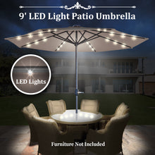 Load image into Gallery viewer, STRONG CAMEL 24 LED Light 9ft Aluminum Patio Solar Umbrella
