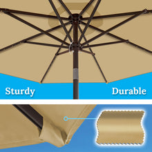 Load image into Gallery viewer, STRONG CAMEL 10&#39; Patio Umbrella LED Lighted Tilt Aluminum Garden Market Balcony Outdoor Sunshade
