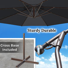 Load image into Gallery viewer, STRONG CAMEL 9 FT Solar Powered LED Cantilever Umbrella Offset Hanging Patio Umbrella w/Crank
