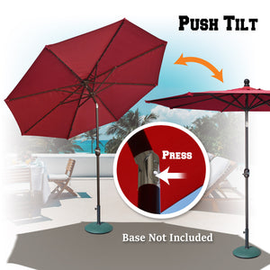 STRONG CAMEL Outdoor Battery Powered 80LED 9ft Patio Umbrella Tilt Sunshade