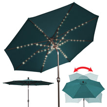 Load image into Gallery viewer, STRONG CAMEL Outdoor Battery Powered 80LED 9ft Patio Umbrella Tilt Sunshade
