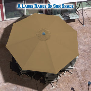 STRONG CAMEL 10' Patio Umbrella with Tilt and Crank Garden Market Table Parasol Sunshade Outdoor