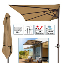Load image into Gallery viewer, STRONG CAMEL 8’Half Rectangular Outdoor Patio Umbrella,Umbrella Base not included
