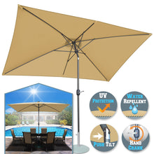 Load image into Gallery viewer, STRONG CAMEL 10&#39;x6.5&#39; 6 Ribs Patio Umbrella with Tilt and Crank Outdoor Garden Sunshade
