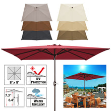 Load image into Gallery viewer, STRONG CAMEL Outdoor Sunshade 8&#39;x8&#39; Square Patio Umbrella  with Crank
