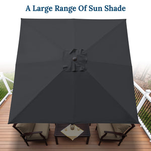 STRONG CAMEL Outdoor Sunshade 8'x8' Square Patio Umbrella  with Crank