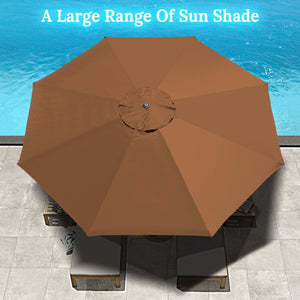 STRONG CAMEL 11.5'  8 Ribs Round Patio Sunshade Market Umbrella Outdoor with Crank Parasol Garden