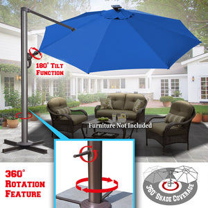 STRONG CAMEL 11.5ft Cantilever Big Roma Hanging Offset Solar Umbrella  with UV+ Waterproof（ONLY LOCAL PICK UP）