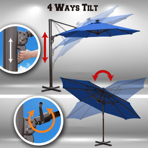 STRONG CAMEL 11.5ft Cantilever Big Roma Hanging Offset Solar Umbrella  with UV+ Waterproof（ONLY LOCAL PICK UP）