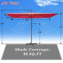 Load image into Gallery viewer, STRONG CAMEL 6.5&#39;x10&#39; 80 LED Patio Battery Hanging Sunshade Umbrella  Canopy Outdoor
