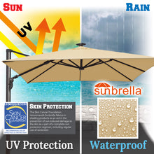 Load image into Gallery viewer, STRONG CAMEL 10&#39; x 10&#39; Anti-wind Cantilever Big Roma Solar LED Patio Umbrella Offset Waterproof
