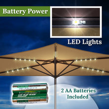 Load image into Gallery viewer, STRONG CAMEL 9 FT LED lights Patio Battery Power Half Umbrella for Outdoor Garden
