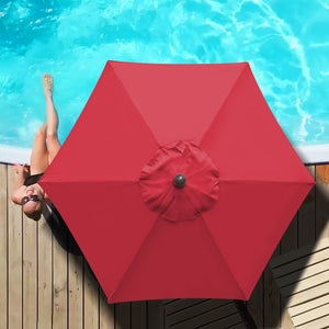 STRONG CAMEL 6/7/8/9' LED Lighted Battery Patio Umbrella Tilt Sunshade for Outdoor