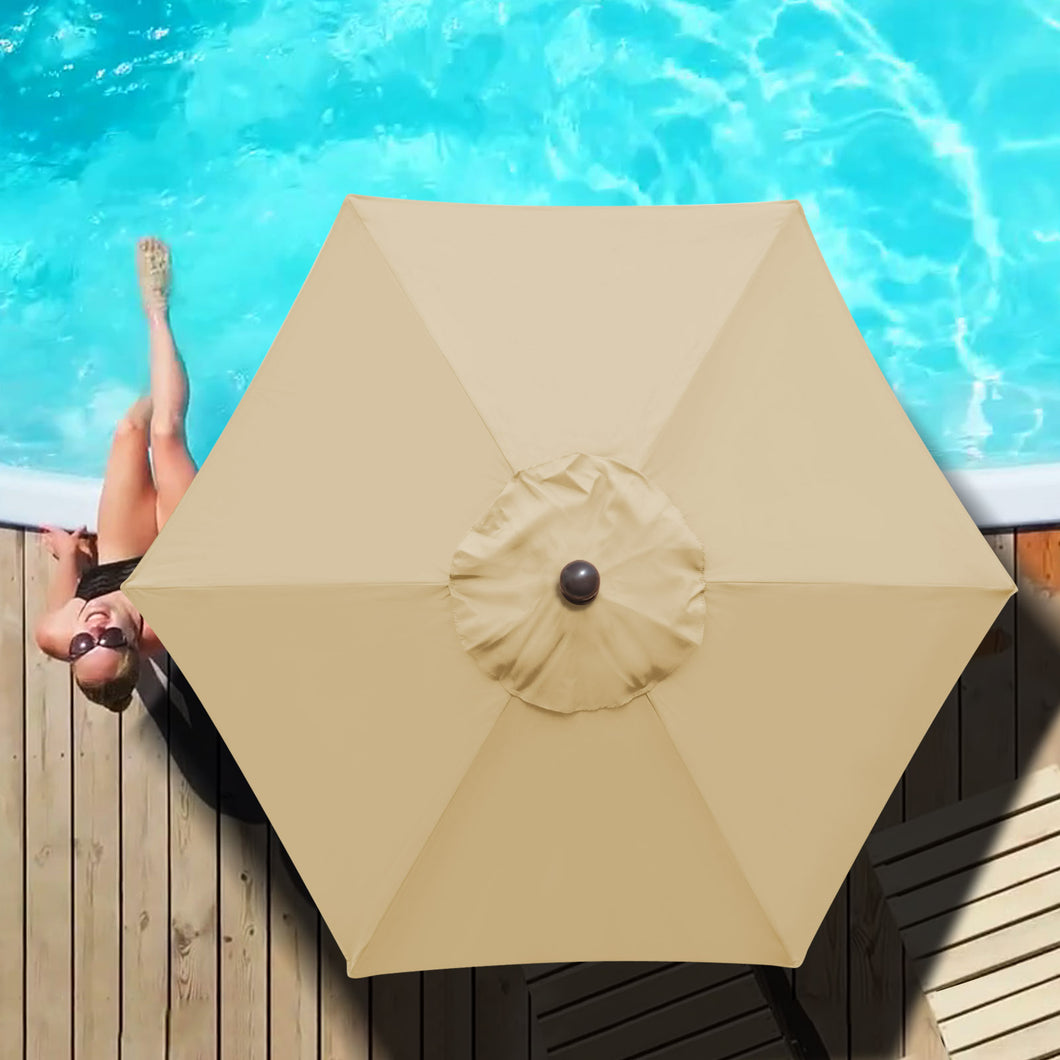 7 beige patio umbrella with tilt STRONG CAMEL 6/7/8/9' LED Lighted Battery Patio Umbrella Tilt Sunshade – Sunny Outdoor US