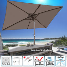 Load image into Gallery viewer, STRONG CAMEL 10x6.5ft Rectangle Tilt Sunshade Yard Patio Battery LED Lighted Umbrella
