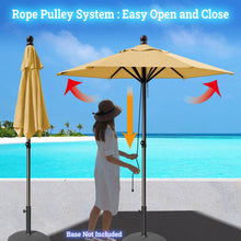 Load image into Gallery viewer, STRONG CAMEL Patio Umbrella 6.5 Ft 6 Ribs Rope Pulley for Garden Table Parasol Yard Outdoor Backyard Pool Deck Cafe Market with Air Vent
