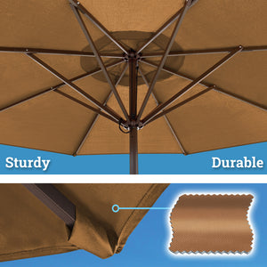 STRONG CAMEL Patio Umbrella 10 Ft 8 Ribs Rope Pulley for Garden Table Parasol Yard Outdoor Backyard Pool Deck Cafe Market with Air Vent