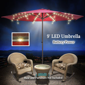 STRONG CAMEL 9ft Patio Battery Light LED Umbrella (SMAPLE)