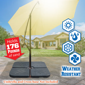 4pc Heavy Duty Cantilever Offset Umbrella Stand Water Sand Holder Affusion Base