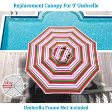 Load image into Gallery viewer, Patio Umbrella Replacement Canopy Cover for 9ft 8 Ribs Umbrella Market Table Top Sunshade Cover Outdoor
