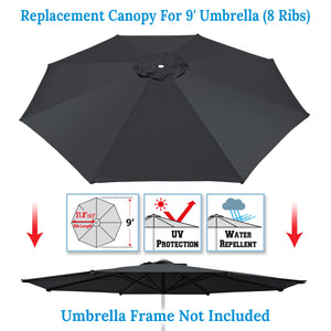 9ft patio umbrella canopy 8 ribs Umbrella Cover Canopy 9ft 8 Rib Patio Replacement Top Outdoor – Sunny Outdoor US
