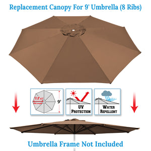 9ft patio umbrella replacement cover Umbrella Cover Canopy 9ft 8 Rib Patio Replacement Top Outdoor – Sunny Outdoor US