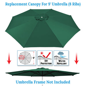 9ft rectangular patio umbrella replacement canopy Umbrella Cover Canopy 9ft 8 Rib Patio Replacement Top Outdoor – Sunny Outdoor US