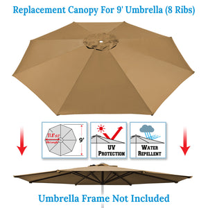 8ft 8 ribs patio umbrella replacement canopy Umbrella Cover Canopy 9ft 8 Rib Patio Replacement Top Outdoor – Sunny Outdoor US