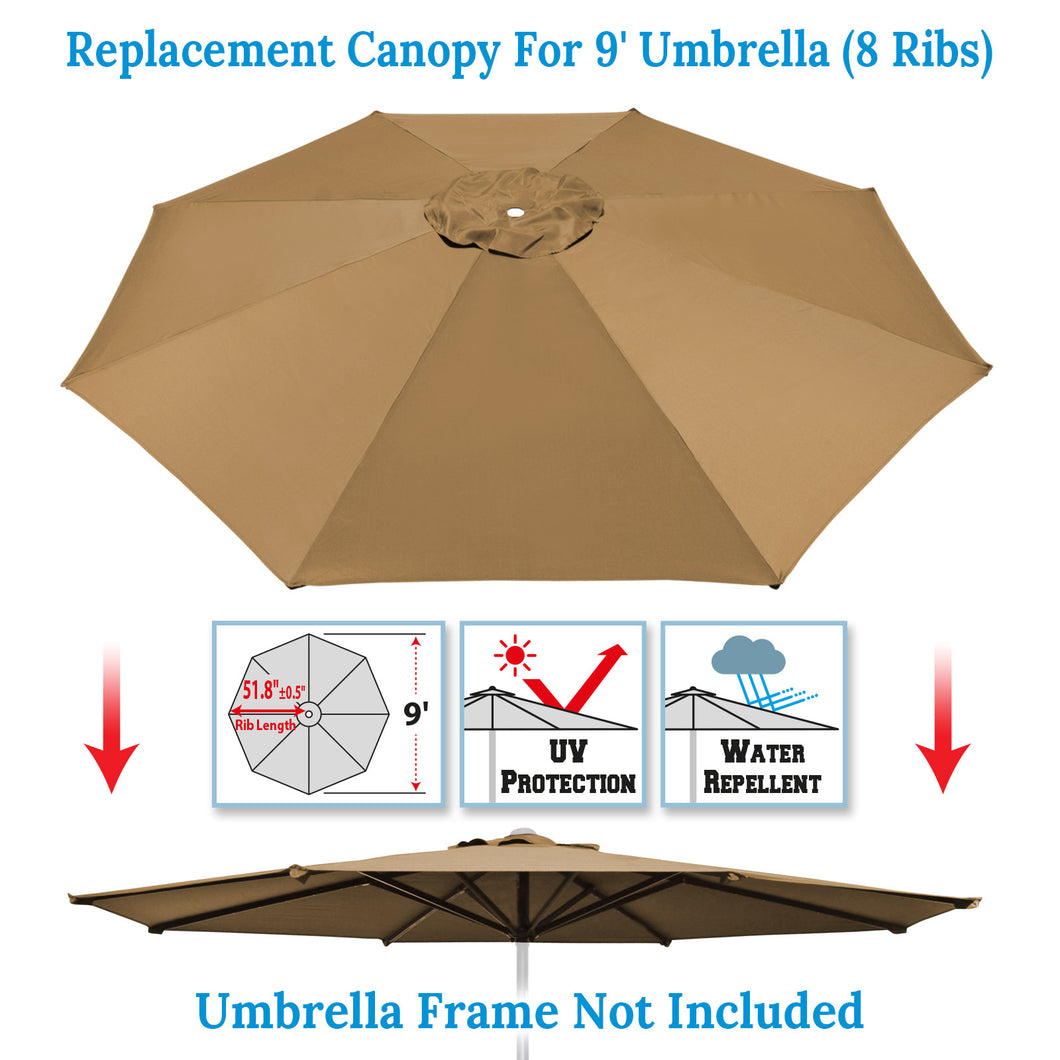 american patio umbrella canopy replacement 8 ribs Umbrella Cover Canopy 9ft 8 Rib Patio Replacement Top Outdoor