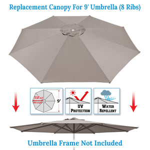 9 ft patio umbrella cover Umbrella Cover Canopy 9ft 8 Rib Patio Replacement Top Outdoor – Sunny Outdoor US