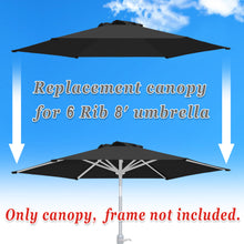 Load image into Gallery viewer, Patio Replacement Canopy 8.2ft 6 Rib Umbrella Cover
