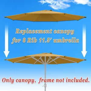Umbrella Replacement Canopy Cover for 11.5ft 8 Rib Market Outdoor Patio Shades