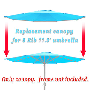 Umbrella Replacement Canopy Cover for 11.5ft 8 Rib Market Outdoor Patio Shades
