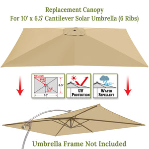 10'x6.5' Replacement Canopy  Cantilever Hanging Patio SolarUmbrella