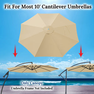 10ft 8 Rib Canopy Replacement Cover for Patio Hanging Umbrella