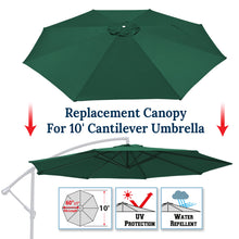 Load image into Gallery viewer, 10ft 8 Rib Canopy Replacement Cover for Patio Hanging Umbrella
