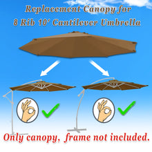 Load image into Gallery viewer, 10ft 8 Rib Canopy Replacement Cover for Patio Hanging Umbrella
