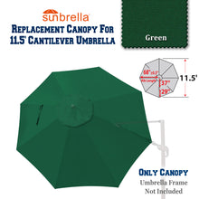 Load image into Gallery viewer, Sunbrella Canopy Replacement Cover for 11.5&#39; FT 8 Ribs Cantilever Roma Umbrella
