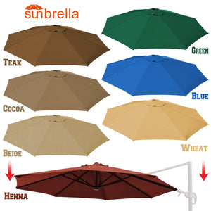Sunbrella Canopy Replacement Cover for 11.5' FT 8 Ribs Cantilever Roma Umbrella