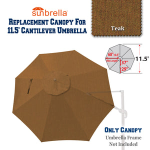 local patio umbrella cover replacement encinitas Sunbrella Canopy Replacement Cover for 11.5' FT 8 Ribs Cantilever Roma Umbrella